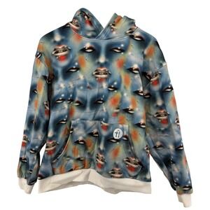 Flan Ambrosia Faces Print Hoodie Small